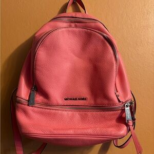 Michael Kors Pink coral Leather purse medium Backpack